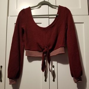 Burgandy Crop Sweater
